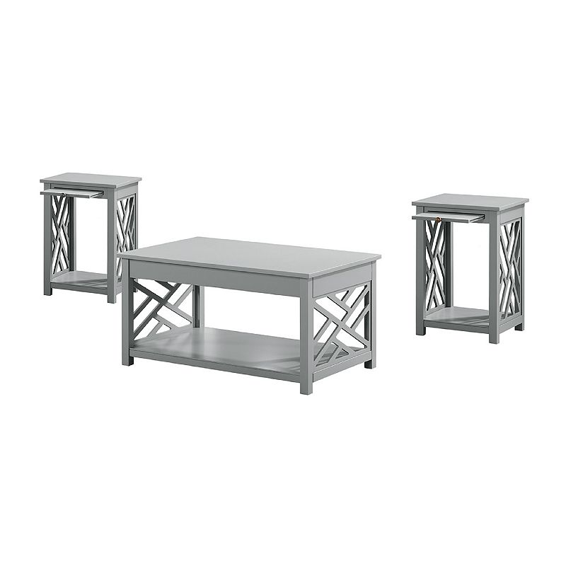 Alaterre Furniture Coventry Coffee Table & End Table 3-piece Set, Grey