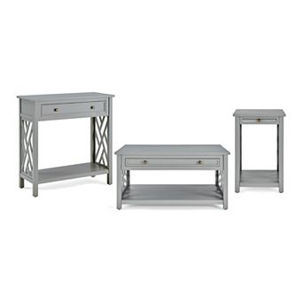 Alaterre Furniture Coventry Living Room Coffee, End, & Console Table 3 pc Set
