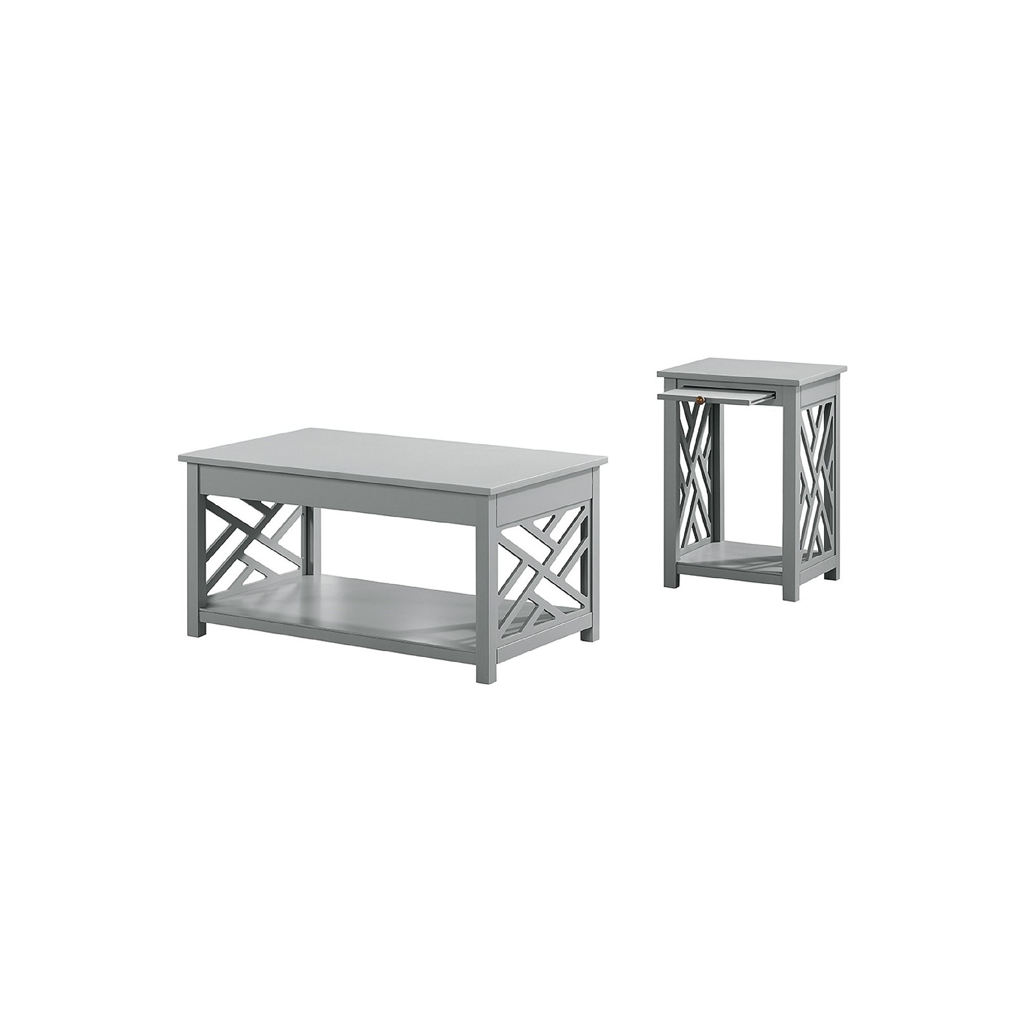 Alaterre Furniture Coventry Coffee Table & End Table 2-piece Set, Grey