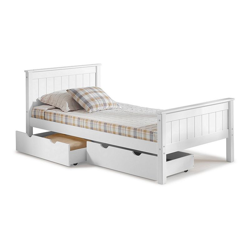 Alaterre Furniture Harmony Storage Twin Platform Bed, White