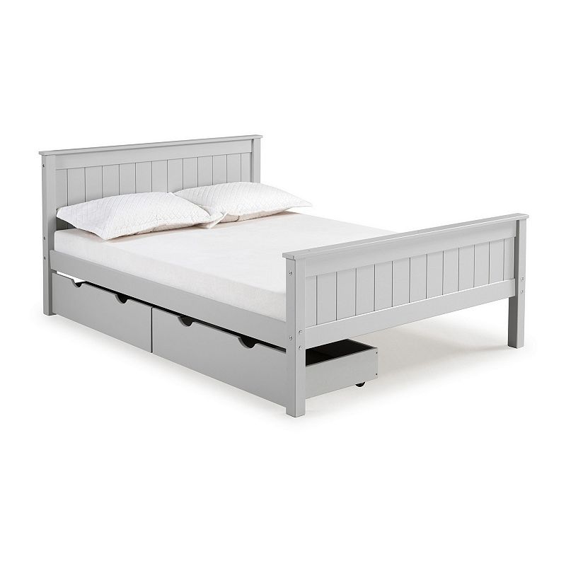 Alaterre Furniture Harmony Full Storage Platform Bed, Grey