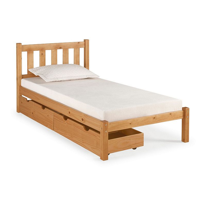 Alaterre Furniture Poppy Cinnamon Storage Twin Platform Bed, Brown