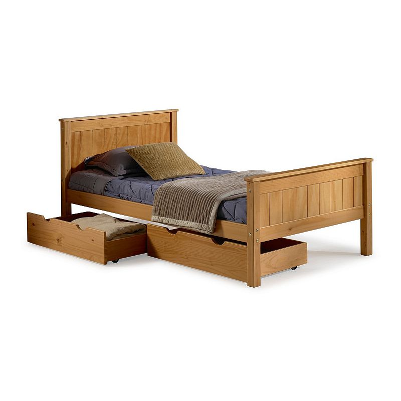 Alaterre Furniture Harmony Cinnamon Storage Platform Twin Bed, Brown