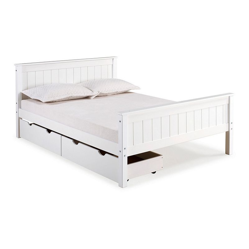 Alaterre Furniture Harmony White Storage Platform Full Bed