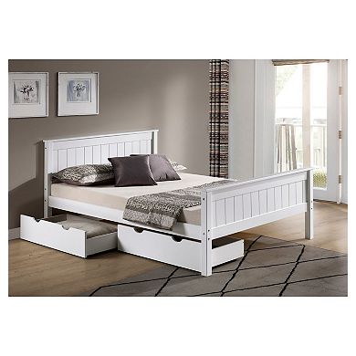 Alaterre Furniture Harmony White Storage Platform Full Bed