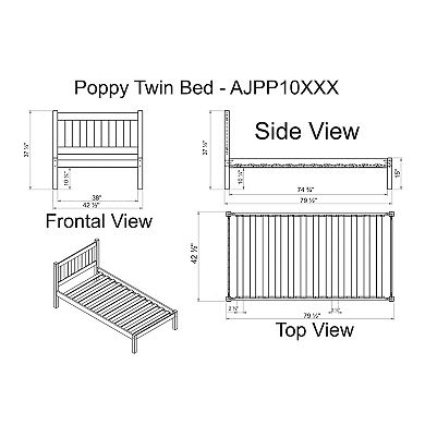 Alaterre Furniture Poppy Cinnamon Platform Twin Bed