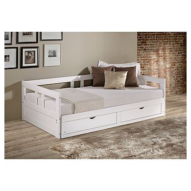 Alaterre Furniture Melody Twin to King Extendable Storage Day Bed