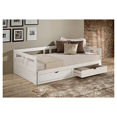 Alaterre Furniture Melody Twin to King Extendable Storage Day Bed