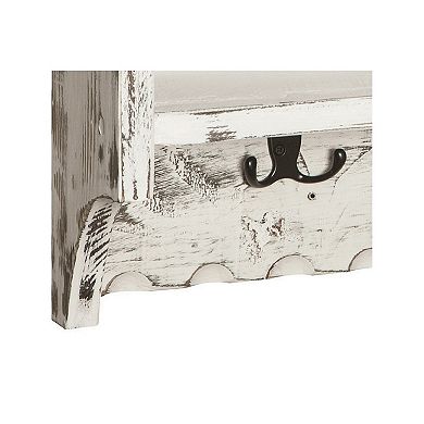 Alaterre Furniture Country Cottage Distressed Wall Shelf & Bench 2-piece Set