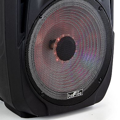 beFree Sound 15-Inch Portable Bluetooth Speaker with Reactive Lights