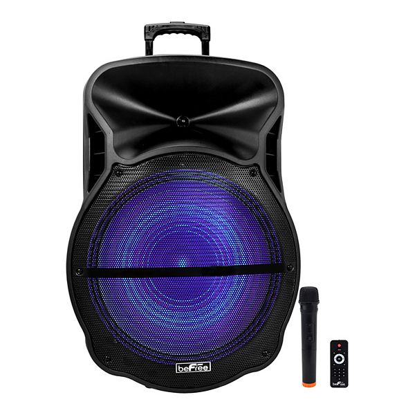 hope alone Equivalent beFree Sound 18-Inch Bluetooth Portable Rechargeable Party Speaker with  Reactive LED Party Lights & FM Radio