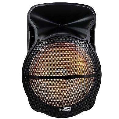 beFree Sound 18-Inch Bluetooth Portable Rechargeable Party Speaker with Reactive LED Party Lights & FM Radio