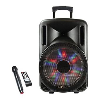 beFree Sound 12-Inch 2500 watt Bluetooth Portable Party PA Speaker With Illuminating Lights