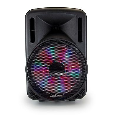 beFree Sound 12-Inch 2500 Watt Bluetooth Portable Party PA Speaker With Illuminating Lights