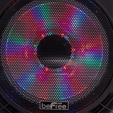 beFree Sound 12-Inch 2500 Watt Bluetooth Portable Party PA Speaker With Illuminating Lights