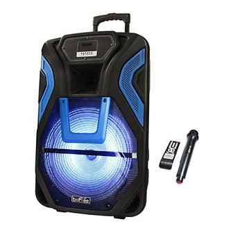 beFree Sound 15-Inch Rechargeable Bluetooth Portable Party PA Speaker System