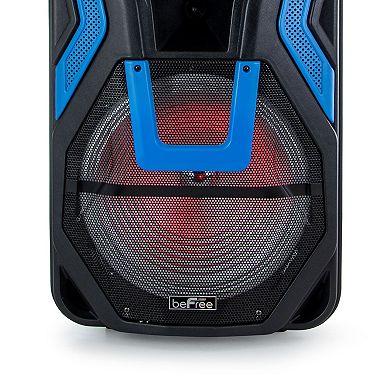 beFree Sound 15-Inch Rechargeable Bluetooth Portable Party PA Speaker System