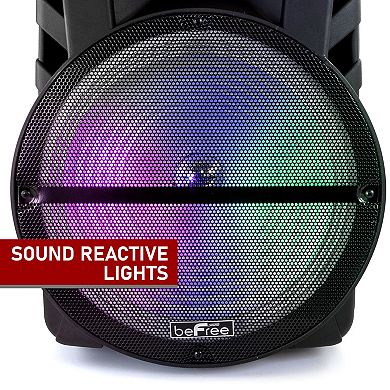 beFree Sound 15-Inch Bluetooth Portable Rechargeable Party Speaker with LED Lights