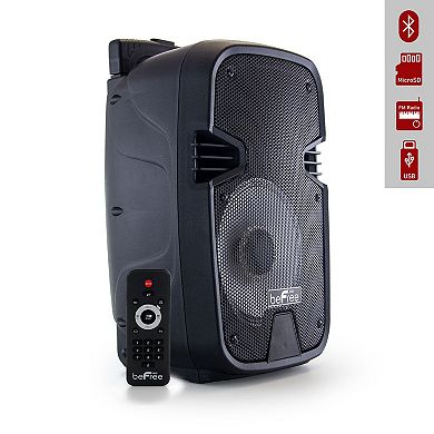 beFree Sound 8-Inch 400 Watts Bluetooth Portable Party Speaker with Reactive Lights