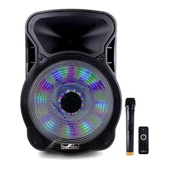 beFree Sound 15-Inch Bluetooth Rechargeable Party Speaker with Illuminating Lights