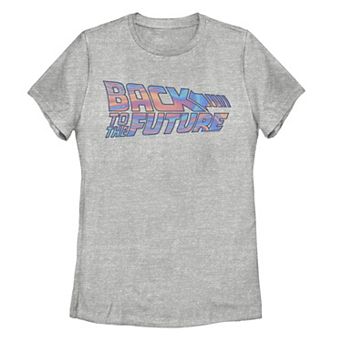 Juniors' Back To The Future Oil Slick Logo Tee