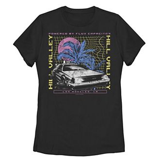 Juniors' Back To The Future Delorean Destination Poster Tee