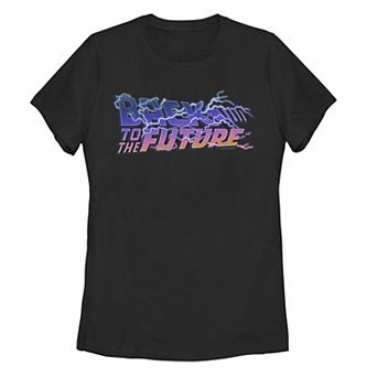 Juniors' Back to the Future Lightning Logo Graphic Tee
