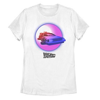 Juniors' Back to the Future Portal Neon Logo Graphic Tee