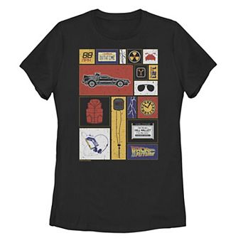 Juniors' Back to the Future Boxes Icons Retro Graphic Tee