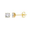 14k Gold Over Silver 1/10 Carat T.W. Diamond Composite Round Stud Earrings