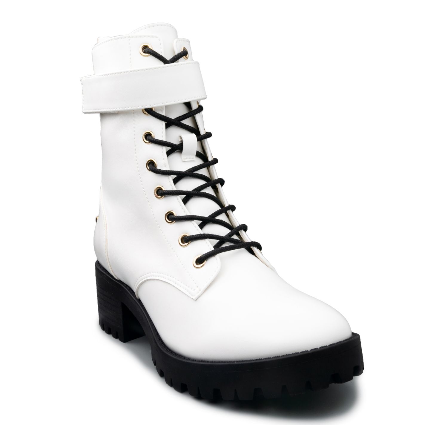 no heel combat boots