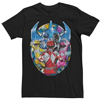 Men's Power Rangers Stained Glass Group Shot Tee