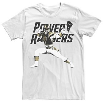 Men's Power Rangers White Ranger Action Pose Tee