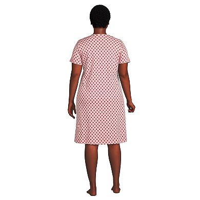 Plus Size Lands' End Supima Cotton Short Sleeve Short Nightgown