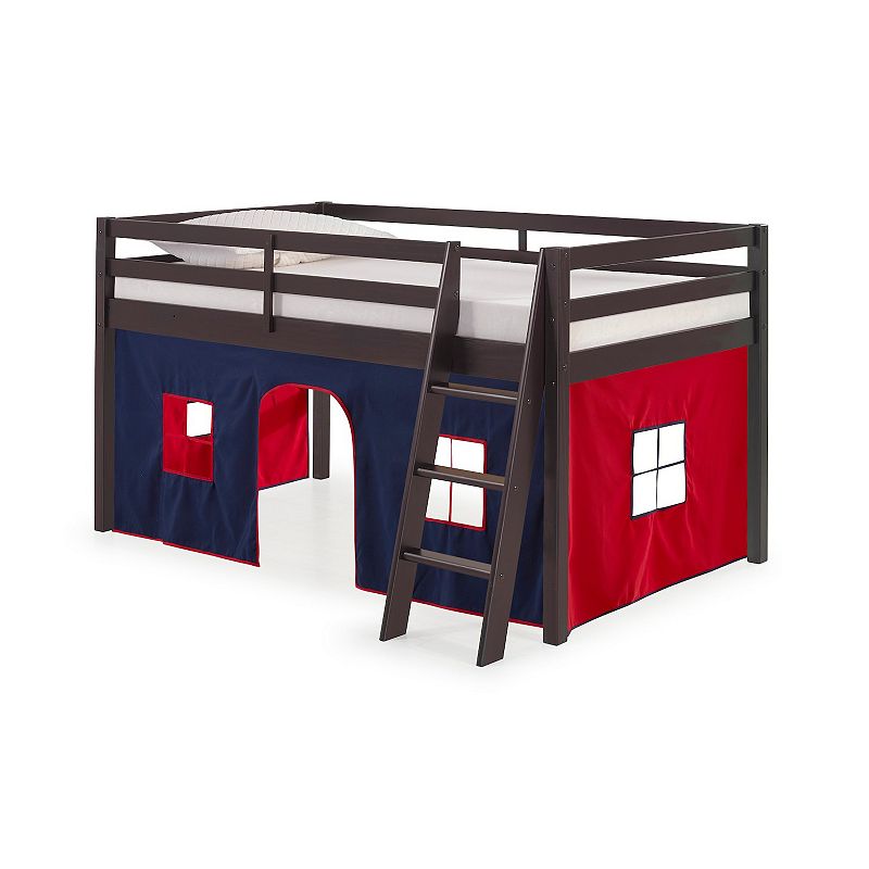 Alaterre Furniture Roxy Twin Junior Loft Print Tent Bed, Brown