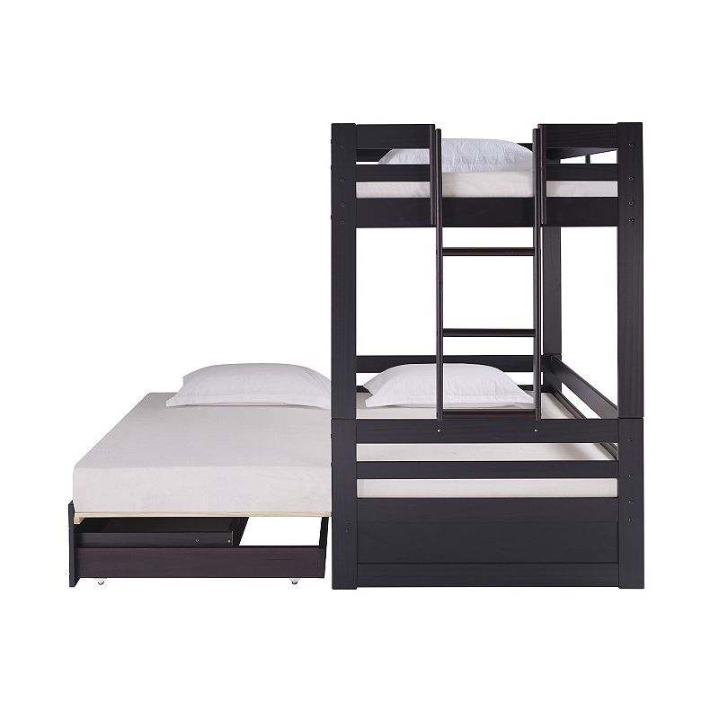 Alaterre Furniture Jasper Twin to King Extending Storage Bunk Bed, Brown