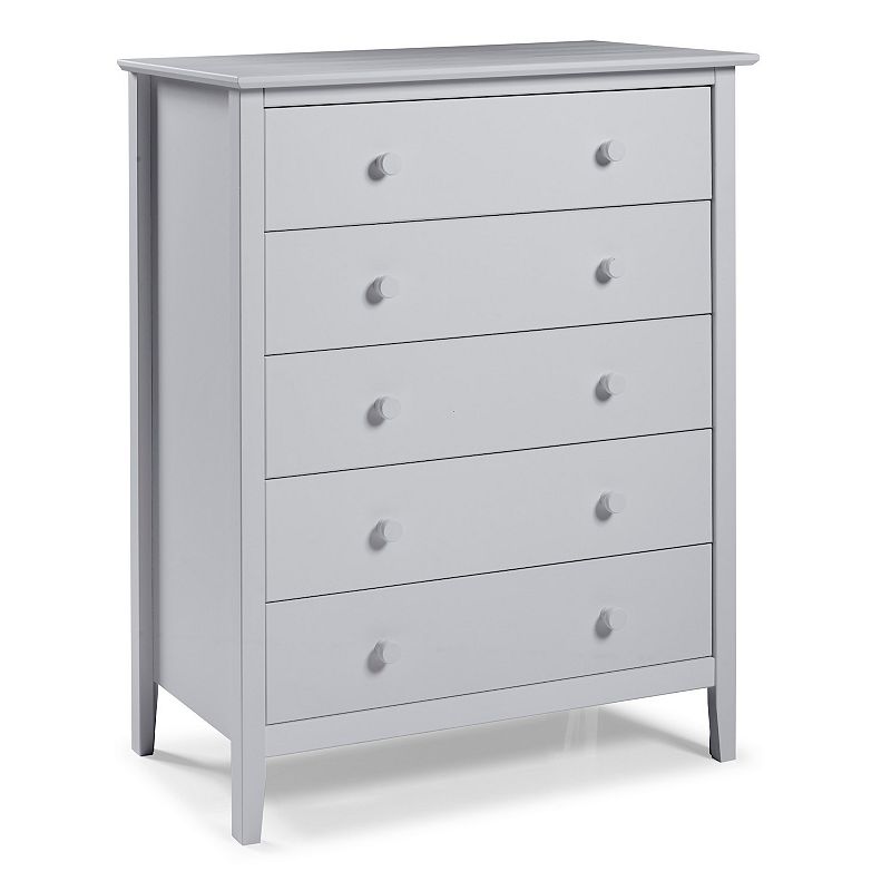 Alaterre Furniture Simplicity 5-Drawer Dresser, Grey