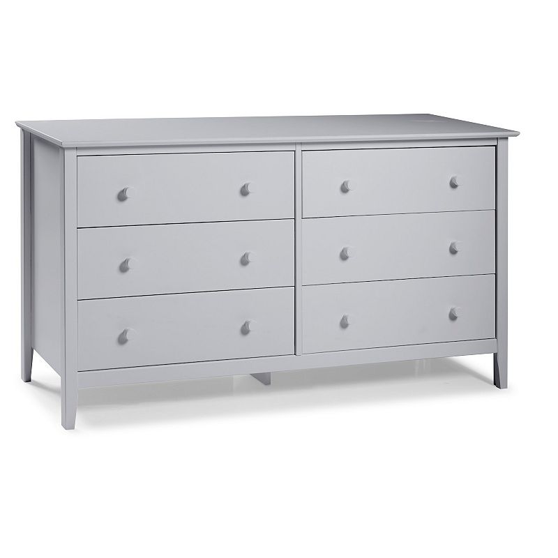 Alaterre Furniture Simplicity 6-Drawer Dresser, Grey