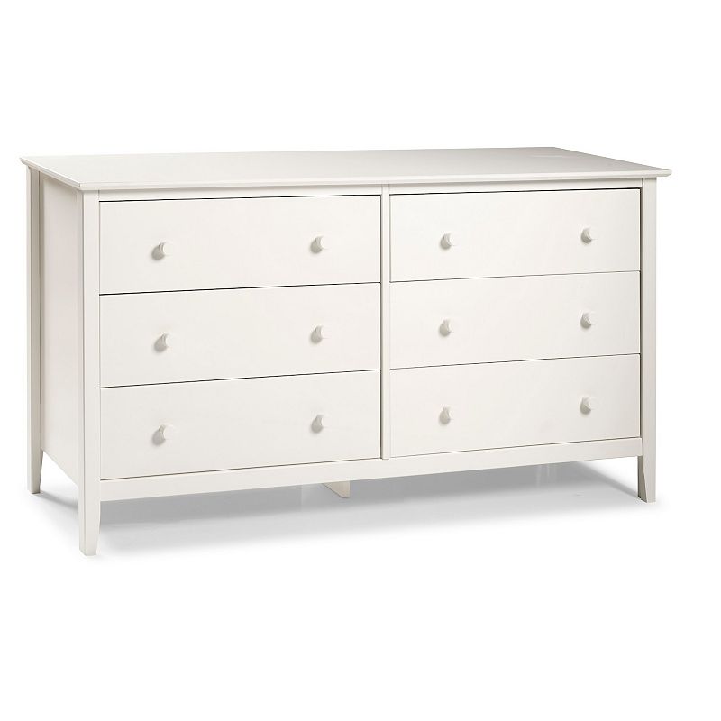 Alaterre Furniture Simplicity 6-Drawer Dresser, White