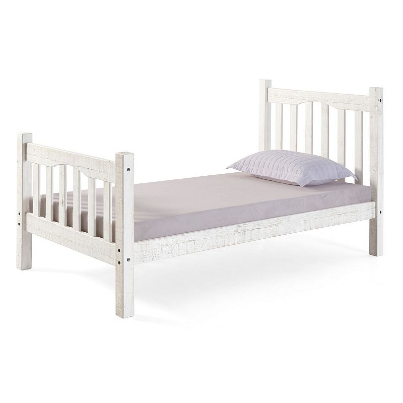 Alaterre Furniture Rustic Mission Bed, White, Full