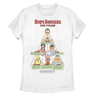 Juniors' Bob's Burgers Food Pyramid Tee