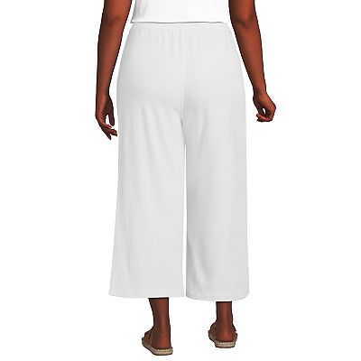 Plus Size Lands' End Sport Knit Wide-Leg Crop Pants