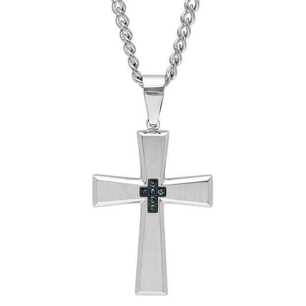 Kohls mens silver cross on sale necklace