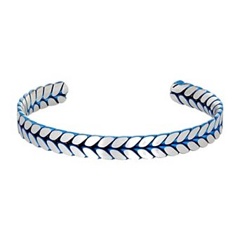 Men's LYNX Blue Ion-Plated Stainless Steel Bangle Bracelet