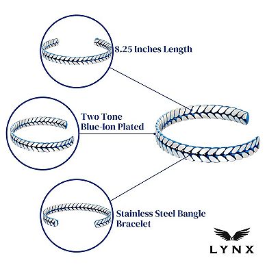 Men's LYNX Blue Ion-Plated Stainless Steel Bangle Bracelet