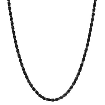 Men's LYNX Black Ion-Plated Stainless Steel Chain Necklace