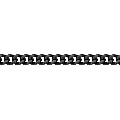 Men's LYNX Black Ion-Plated Stainless Steel Curb Chain Bracelet