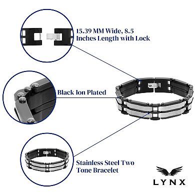 Men's LYNX Two Tone Stainless Steel Bracelet 