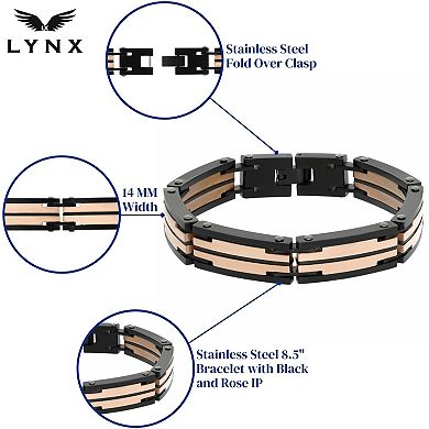 Men's LYNX Two Tone Stainless Steel Bracelet