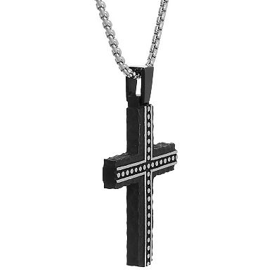 Men's LYNX Two Tone Cross Pendant Necklace 